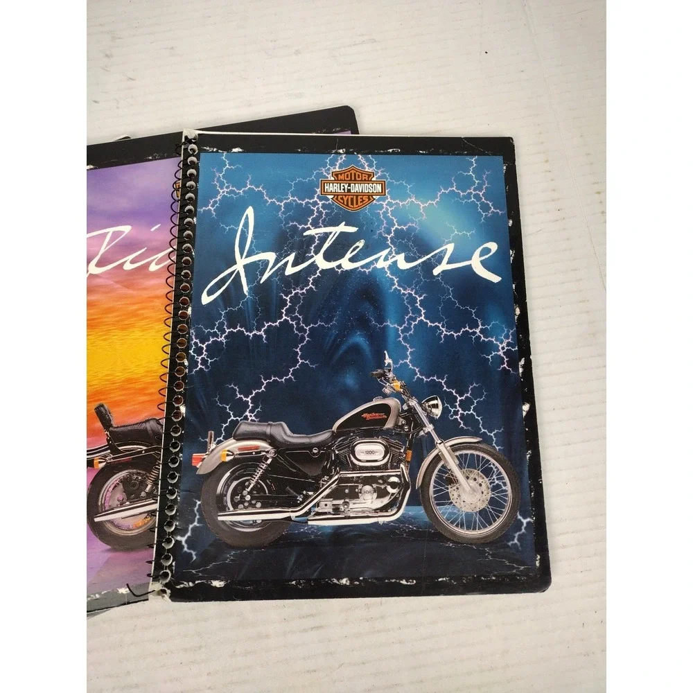 VTG 90'S Y2K Mead Portfolio HARLEY DAVIDSON NOTEBOOK Motorcycle H-D SET OF 4 USA